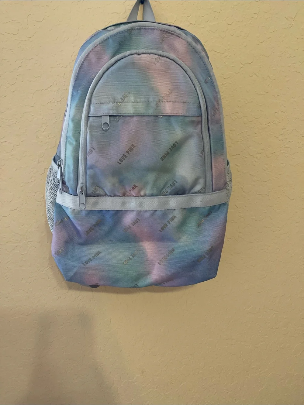 PINK Victoria's Secret Pastel Tie-Dye Backpack in Pink & Blue